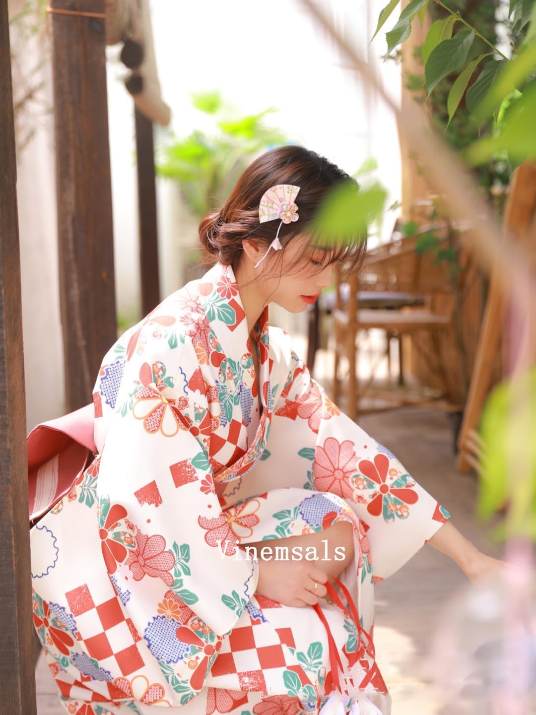 Amazon | [Vinemsals] 浴衣 レディース 花柄 和服 浴衣 女性用